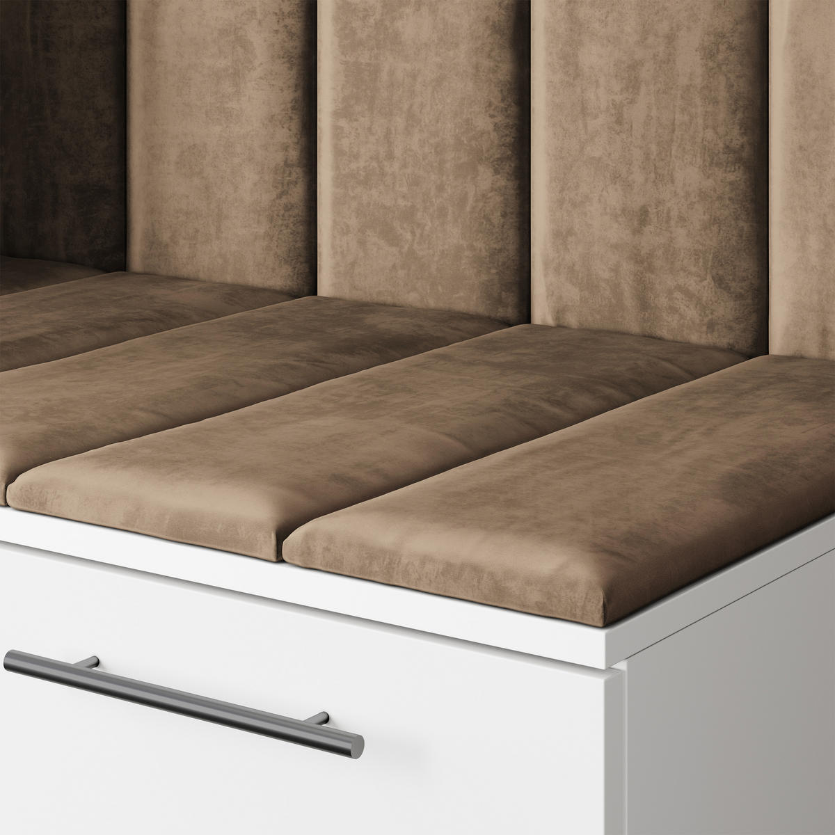 GARDEROBENSCHRANK REMA 150/240/60 cm Modern Garderobe-Set Weiß - Beige/Weiß, Holzwerkstoff (150/240/60cm) - MASSENO