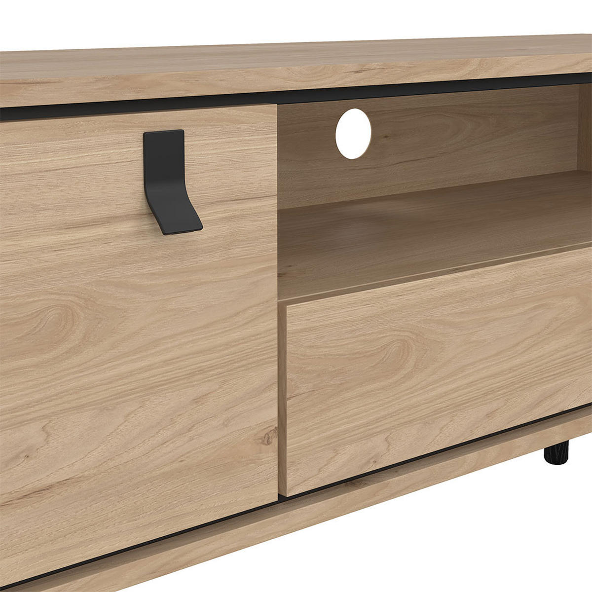 TV-MÖBEL, Ry, Eiche, Holzwerkstoff, 151 x 40 x 60 cm - Eichefarben, Holzwerkstoff (151/60/40cm) - ebuy24