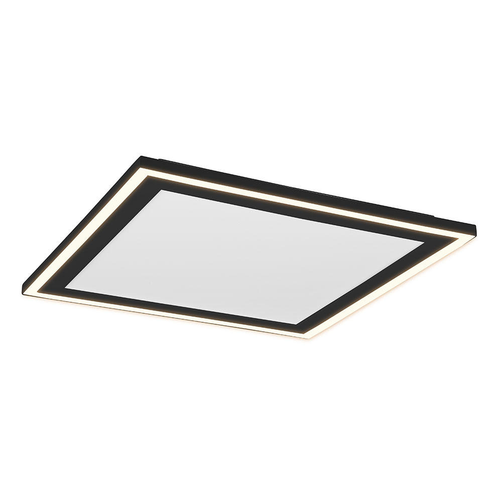 LED AUFBAUDECKENLEUCHTE Schwarz Matt - Schwarz, Kunststoff (43/43/3cm)