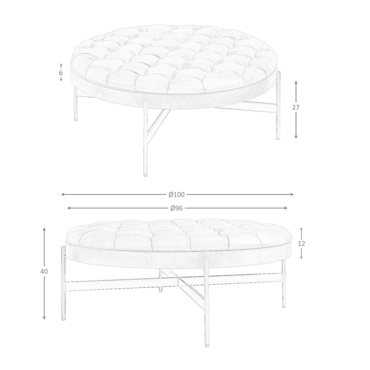 COUCHTISCH rund Dunkelbraun Dunkler Stahl 100/100/40 cm - Braun, Holzwerkstoff/Metall (100/100/40cm) - ANGEL CERDA