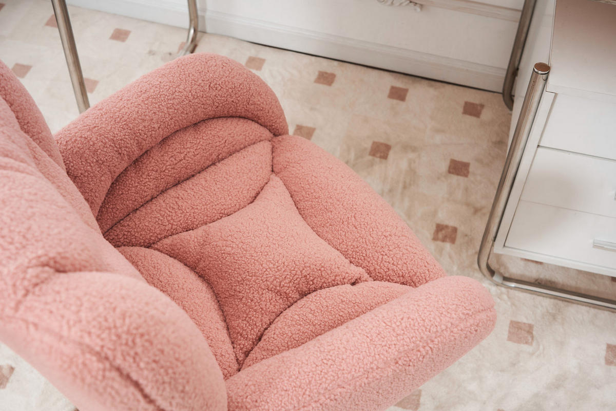 DREHSTUHL höhenverstellbar 64 x 62 x 92,5 cm Teddy Pink - Pink, Kunststoff (62/92.5/64cm) - Meubliv