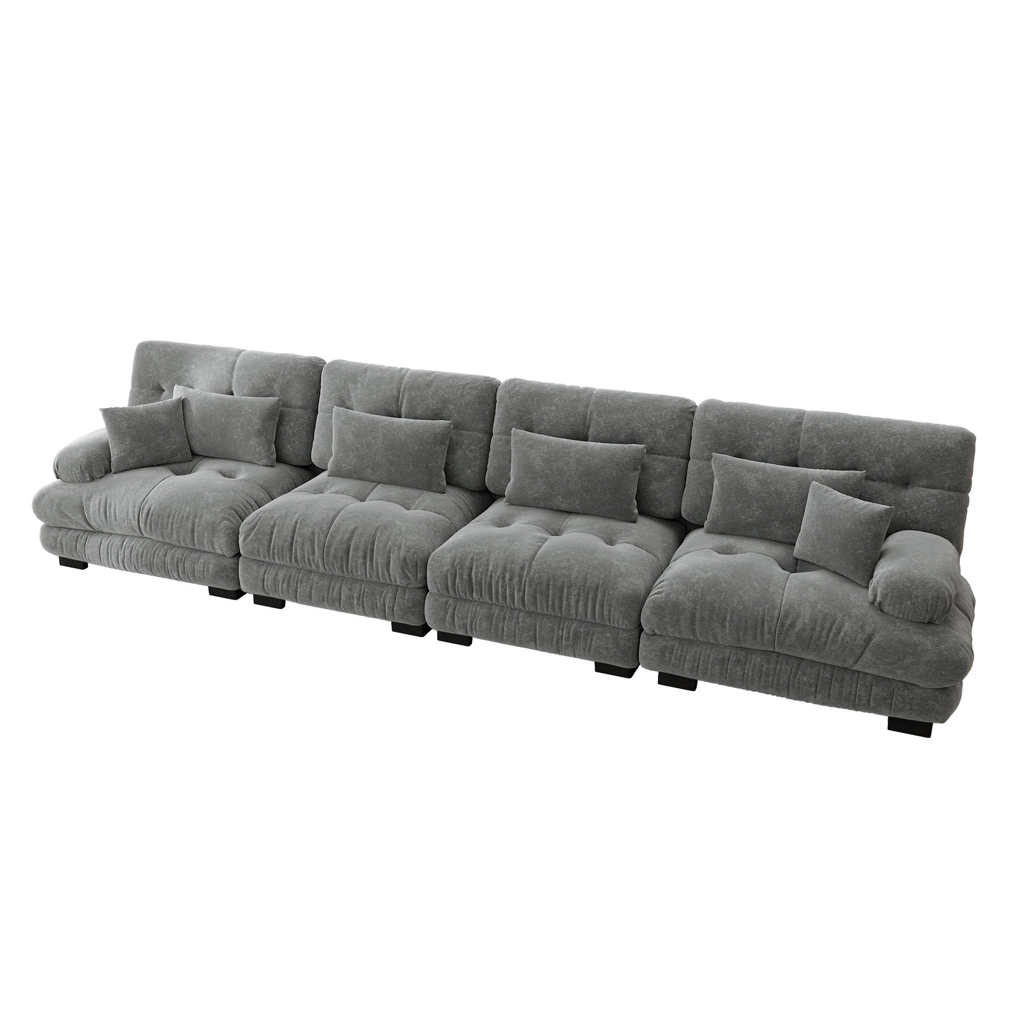 4-SITZER-SOFA DE-34065 modular mit Tiefensitz Grau - Grau, Holz (77/81/406cm) - ComfortXL