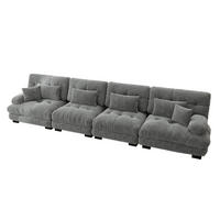 4-SITZER-SOFA DE-34065 modular mit Tiefensitz Grau - Grau, Holz (77/81/406cm) - ComfortXL