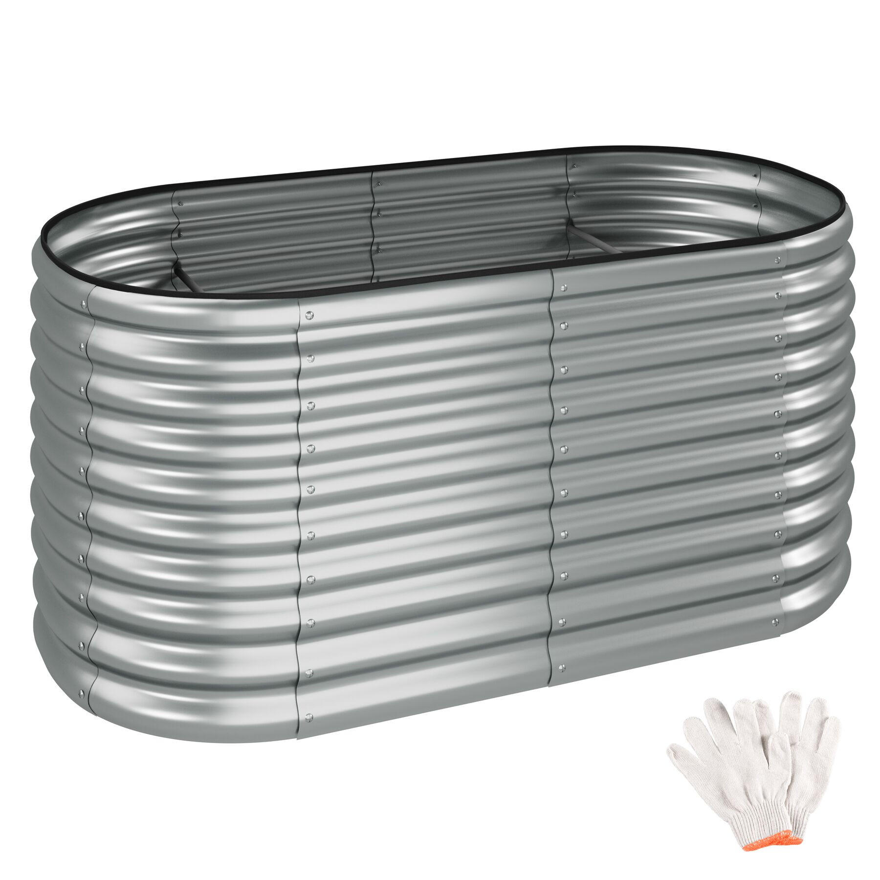 HOCHBEET Flormma,160 x 80 x 80 cm,silber - Silberfarben, Metall (160/80/80cm) - tectake