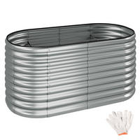 HOCHBEET Flormma,160 x 80 x 80 cm,silber - Silberfarben, Metall (160/80/80cm) - tectake