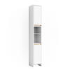 BADSCHRANK Emma Weiß/Sonoma 30 x 190 cm - Weiß/Sonoma Eiche, Holzwerkstoff (30/190/30cm) - Vicco