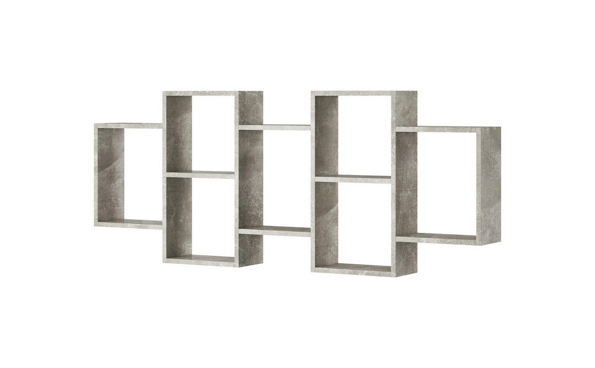 WANDREGAL Trio Beton 160,5 / 18 / 65cm - Grau, Holz/Holzwerkstoff (161/65/18cm) - Feldmann-Wohnen