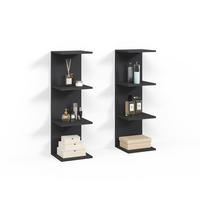 WANDREGAL Vesuvio Schwarz 30 x 95 cm 2er Set - Schwarz, Holzwerkstoff (30/95/28cm) - Livinity®