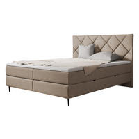 BOXBETT Letra - Hellbraun/Schwarz, Holz/Textil (180/200cm) - MIRJAN24