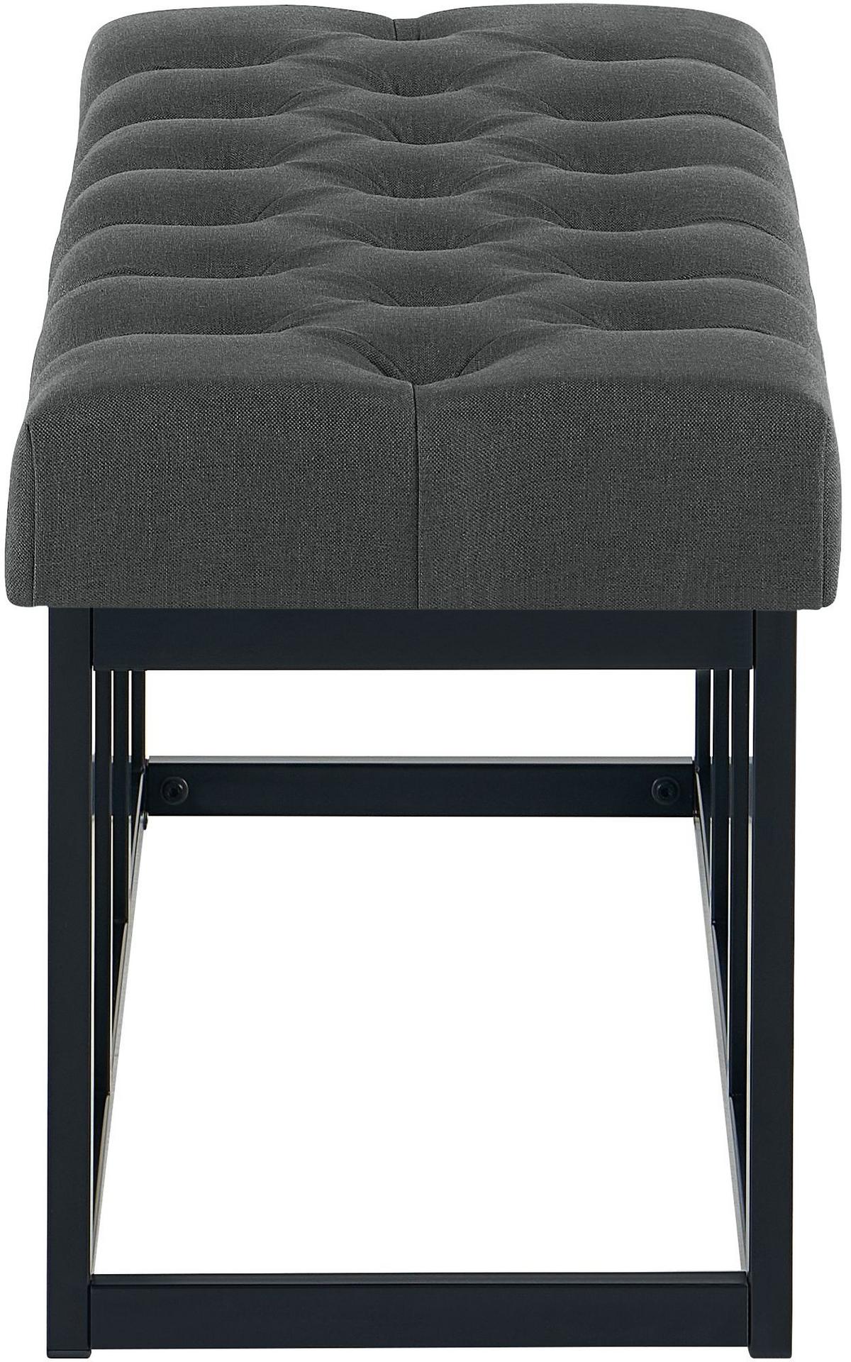 SITZBANK 100/38 cm Stoff Dunkelgrau - Dunkelgrau/Schwarz, Textil/Metall (100/46/38cm) - CLP