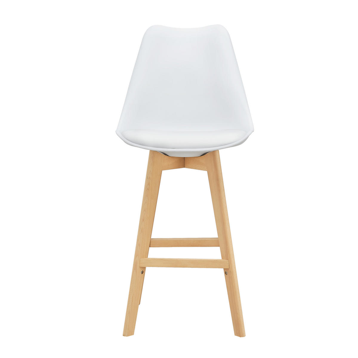 BARSTUHL Lublin 4er-Set - Weiß, Leder (48/105/58cm) - [en.casa]