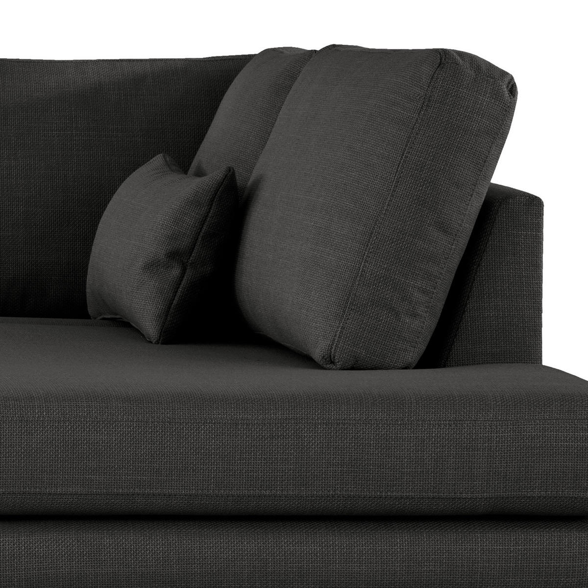 ECKSOFA mit Ottomane - Eichefarben/Schwarz, Eichenholz/Textil (287/219cm) - home24