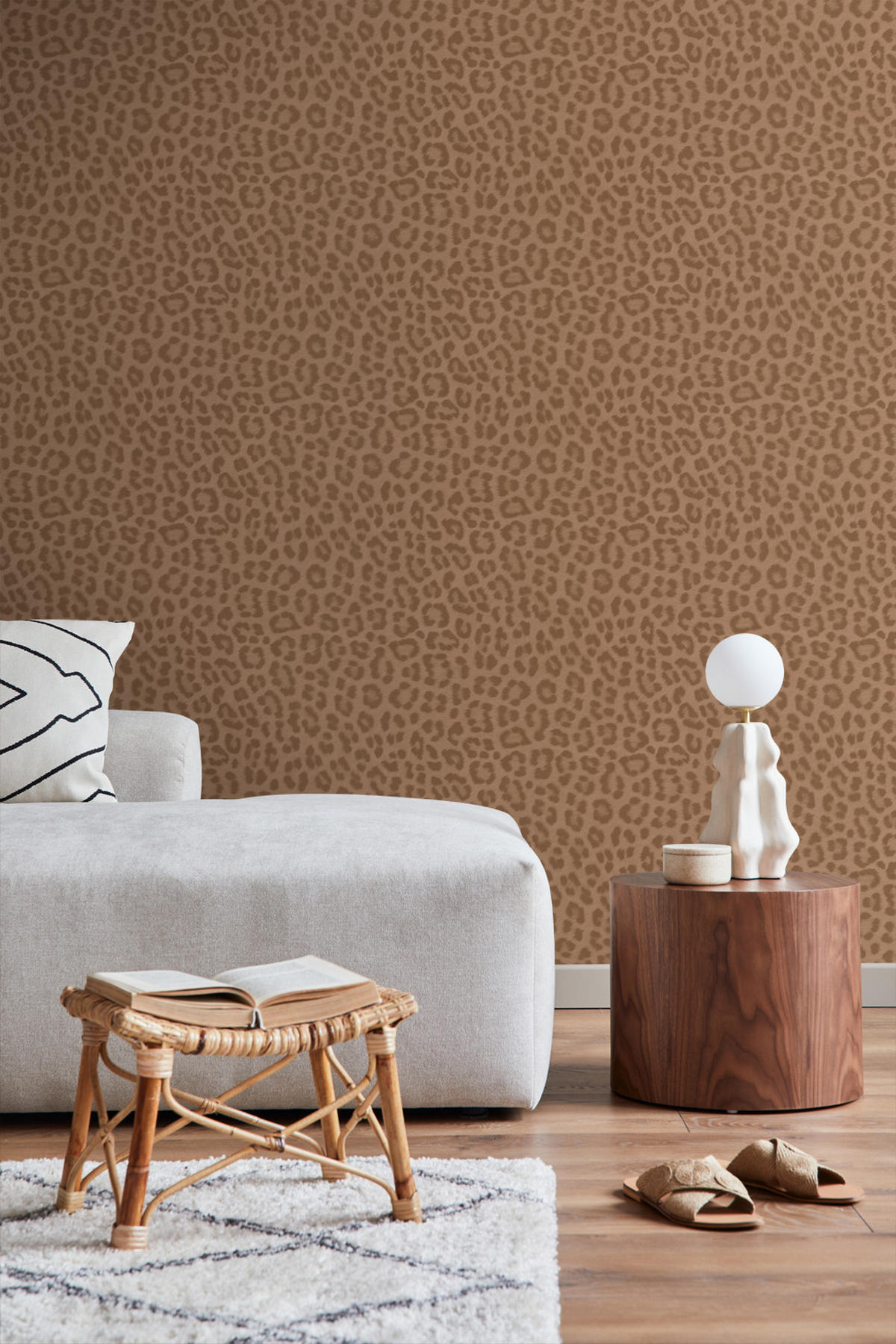 TAPETE Leopardenmuster 50 x 900 cm - Terracotta, Papier (50/900cm) - ESTAhome
