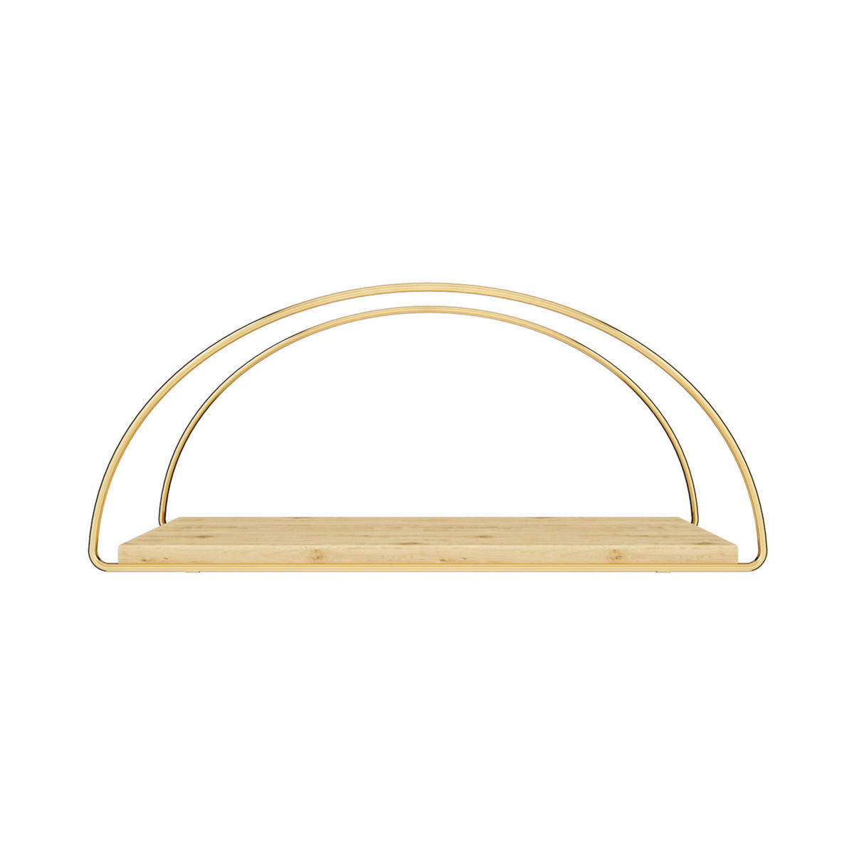 BADEZIMMERREGAL Mynämäki - Goldfarben/Naturfarben, Holz/Metall (39/17/16cm) - [en.casa]