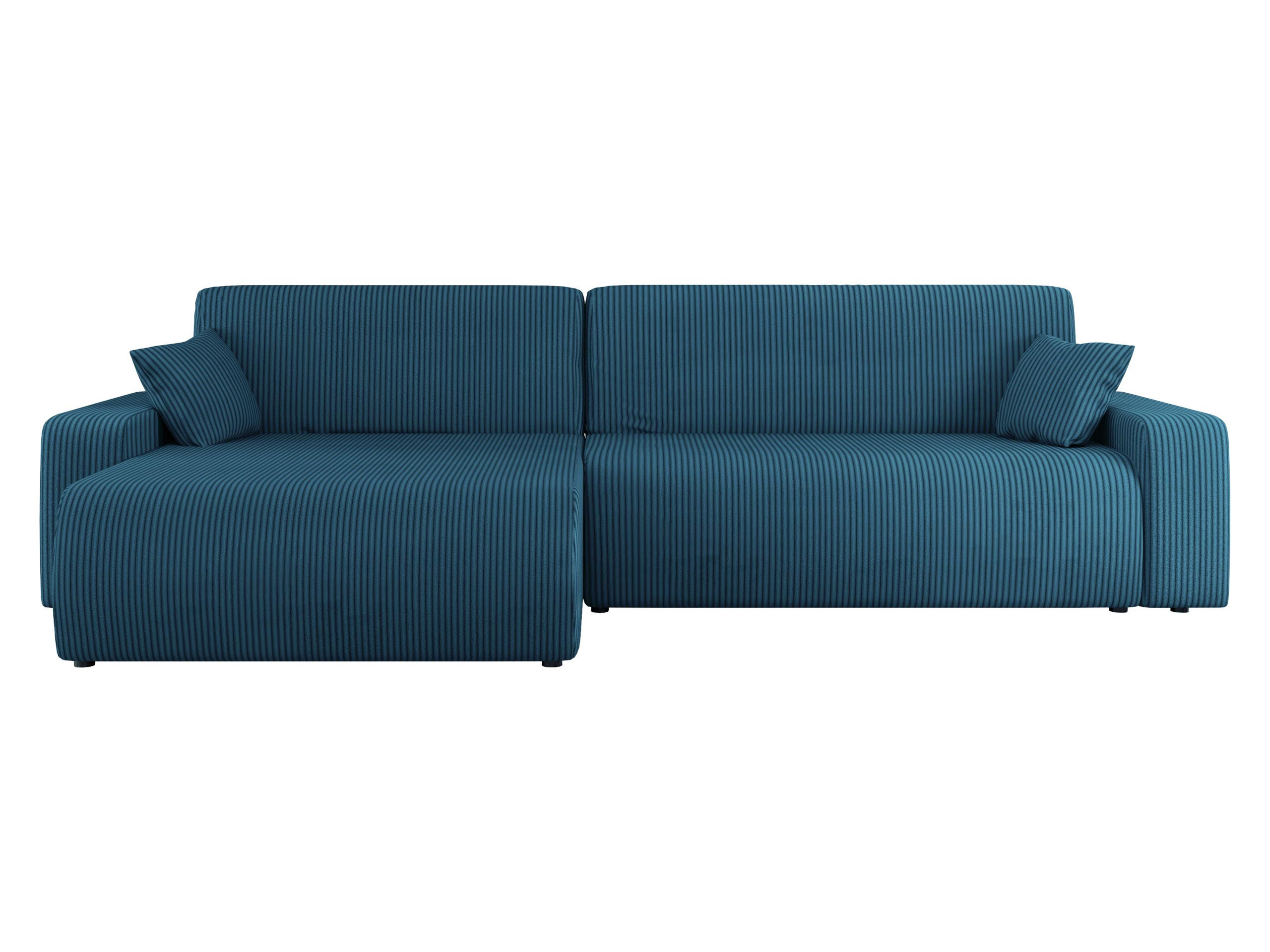 ECKSOFA Piano L Cord - Blau/Schwarz, Holz/Kunststoff (274/145cm) - MIRJAN24