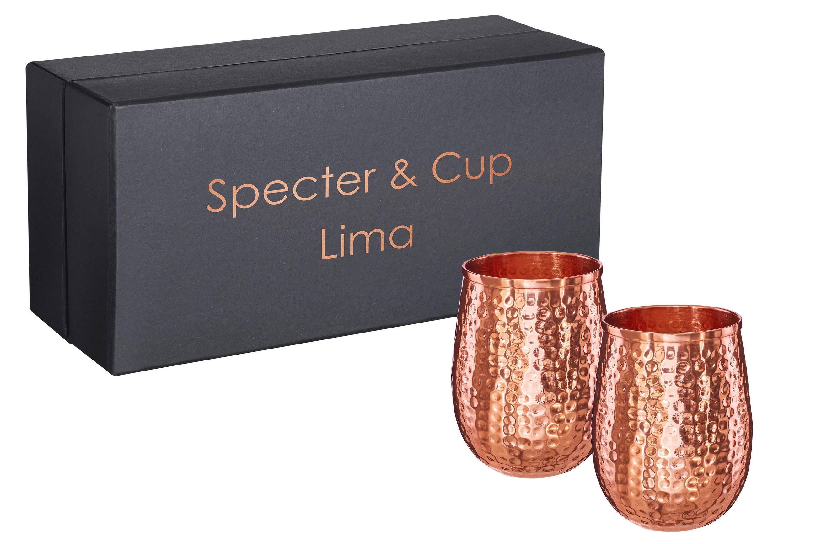 KUPFERBECHER, Cocktailbecher LIMA 2er Set Moscow Mule 300ml - Kupferfarben, Paraffin (8/11/11cm) - Specter & Cup