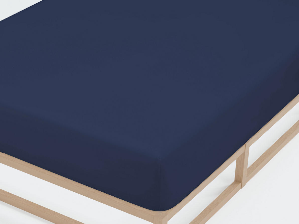 SPANNBETTTUCH Jersey marine, 140x200 cm - 160x220 cm - Dunkelblau, Textil (160/220cm) - biberna