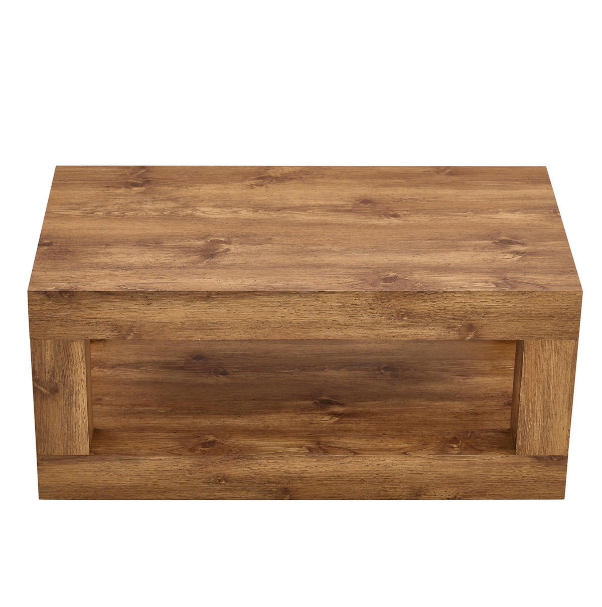 COUCHTISCH 93/53/46 cm mit 2 Ebenen, offenem Ablagefach und bodenschonenden Filzgleitern, Naturholz - Naturfarben, Holzwerkstoff (93/53/46cm) - Redom