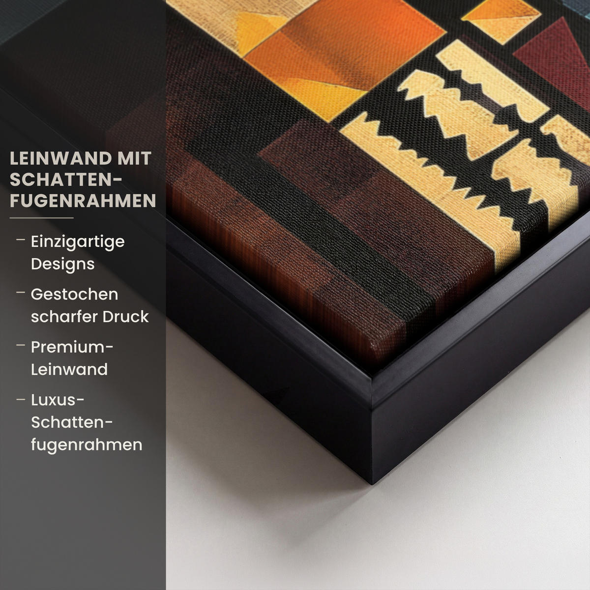 LEINWAND Bilder mit Rahmen - Figuren - Abstrakt - Symbole - 70x100 - Terracotta, Textil (70/100cm) - MuchoWow
