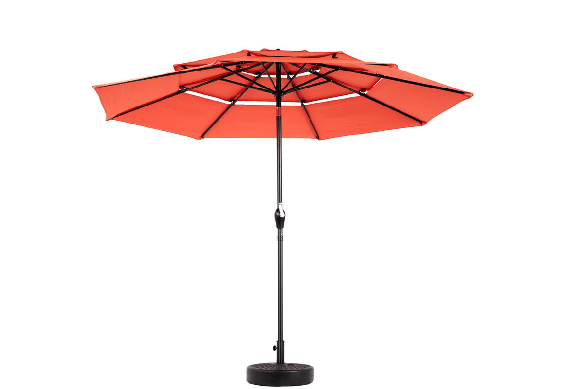 SONNENSCHIRM aus Polyester & Metall 233x233x240 cm in Dunkelgrau mit Kurbel & Knickfunktion - Dunkelgrau, Metall (233/233cm) - Modfu