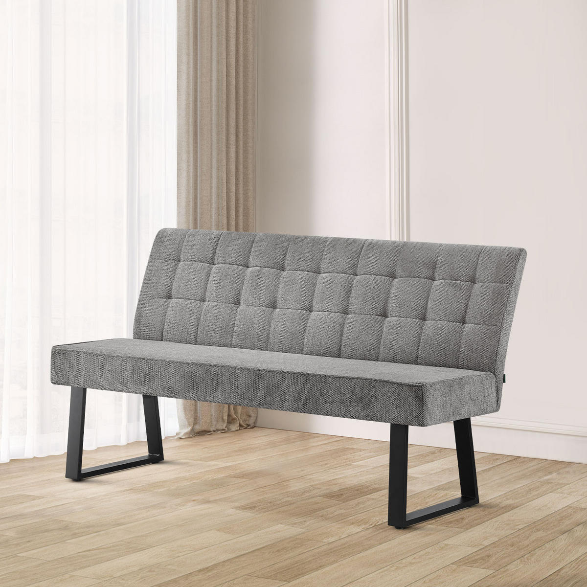 SITZBANK EMMA - Grau, Metall (160/89/65cm) - DUBI Möbel