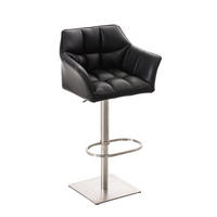 BARHOCKER Damaso 88x64x45 cm schwarz - Schwarz, Leder (64/88/45cm) - furnicato