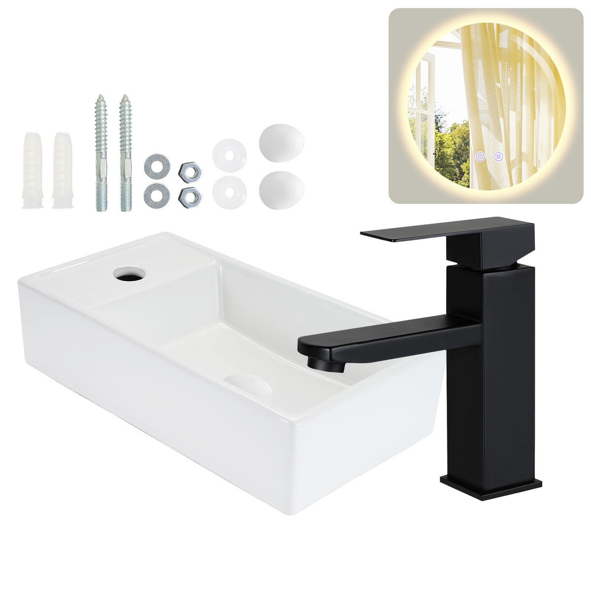 WASCHBECKEN Weiß 22/10/40 - Weiß, Keramik (22/10/40cm) - ZMH