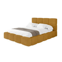POLSTERBETT mit Bettkasten und Lattenrost, Bett mit Matratze H3/H4, Kopfteil, Boxbett, Doppelbett mit Stauraum - NATA 120x200 Senfgelb - Kupferfarben, Holzwerkstoff/Textil (120/200cm) - ALTDECOR