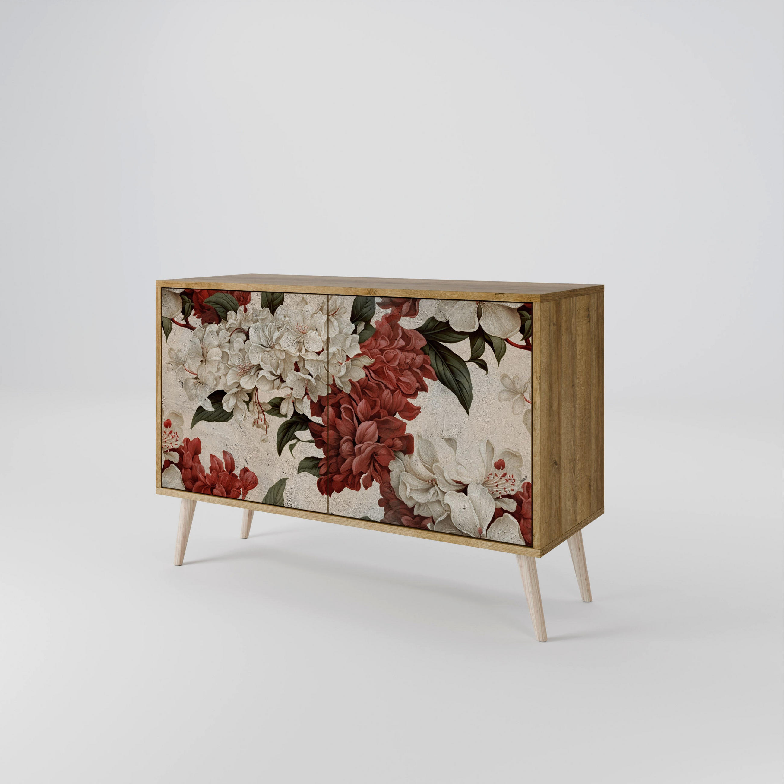 SIDEBOARD EPHEMERAL DAYS, Eicheneffekt, 111x42x77,5 cm, 2 Türen - Eichefarben/Buchefarben, Holzwerkstoff/Buchenholz (111/77.5/42cm) - SpaceRebels