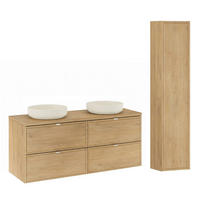 BADMÖBEL 120cm Elias 2er-Set Holz - Braun, Holzwerkstoff (120/52.2/46cm) - Petits-meubles