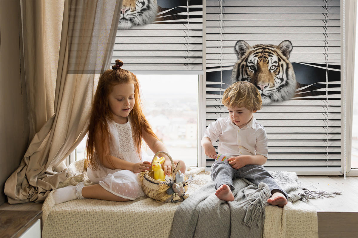 VNÚTORNÁ roleta - okenná roleta - roleta - 100x140 cm - Tiger - sivá, plast (100/140/0.5cm) - TULUP