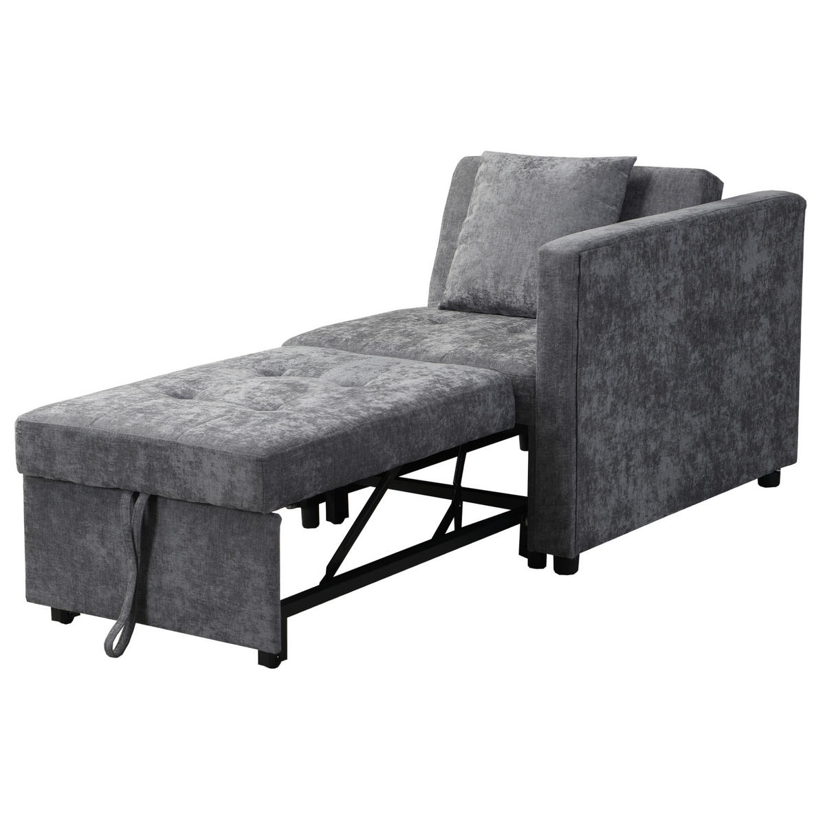 SCHLAFSOFA 3-in-1 mit verstellbarer Rückenlehne und USB-anschlüssen Hellgrau 177/68/65 cm - Hellgrau, Leder (68/65/97cm) - OKWISH
