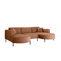 ECKSOFA Designer Modena U Rein stoff Quelle Kupfer - Kupferfarben, Holz (165/299cm) - Kaiser Möbel