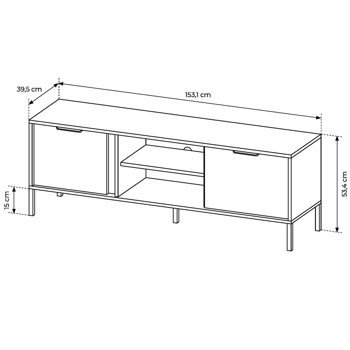TV-ELEMENT LAVIK RTV1 ABS-Kante Anthrazit Anthrazit - Anthrazit, Glas/Holzwerkstoff (153/54/40cm) - Komodee