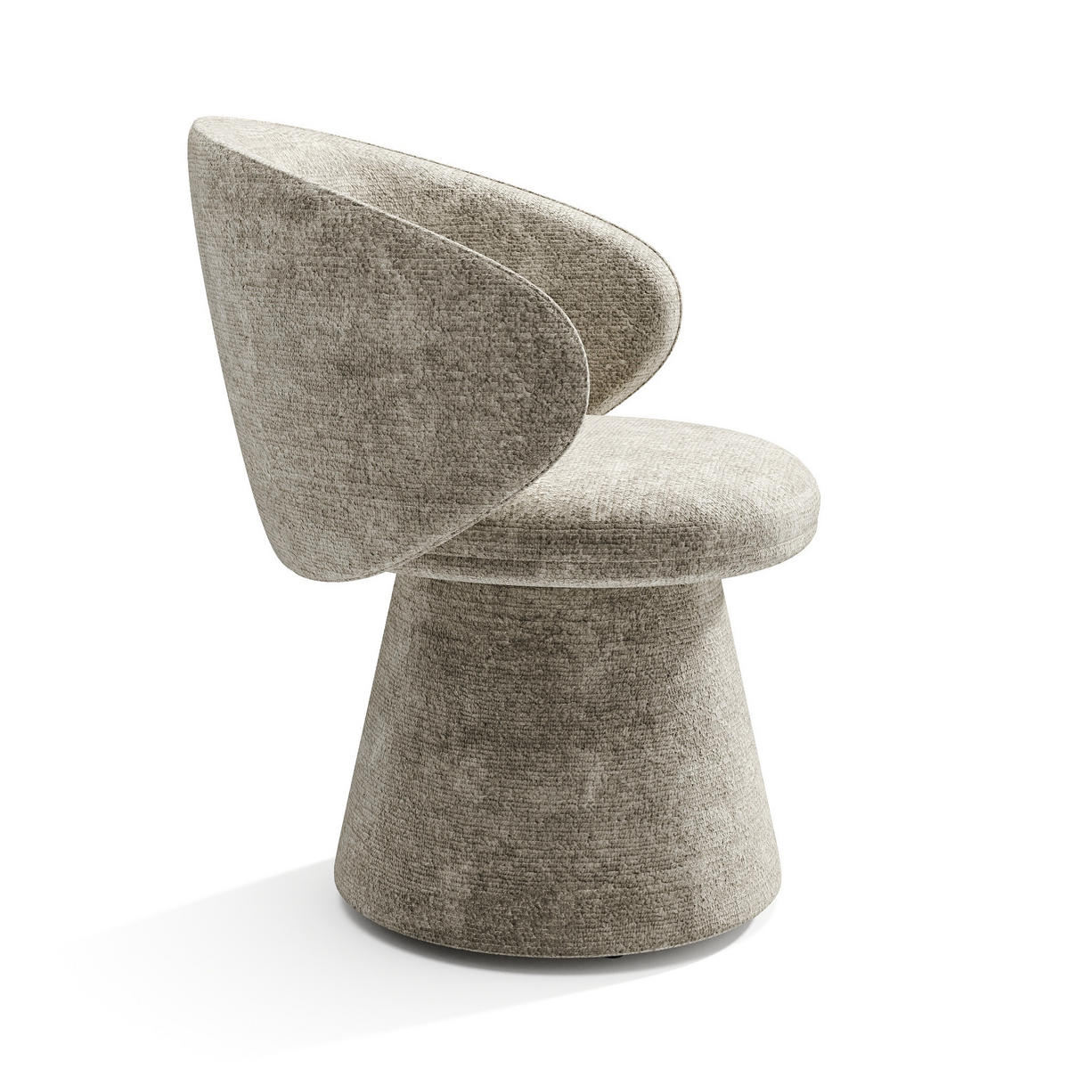 STUHL Texturierter Samt Taupe 54cm - Taupe, Textil (54/77.5/53.5cm) - Sia Home