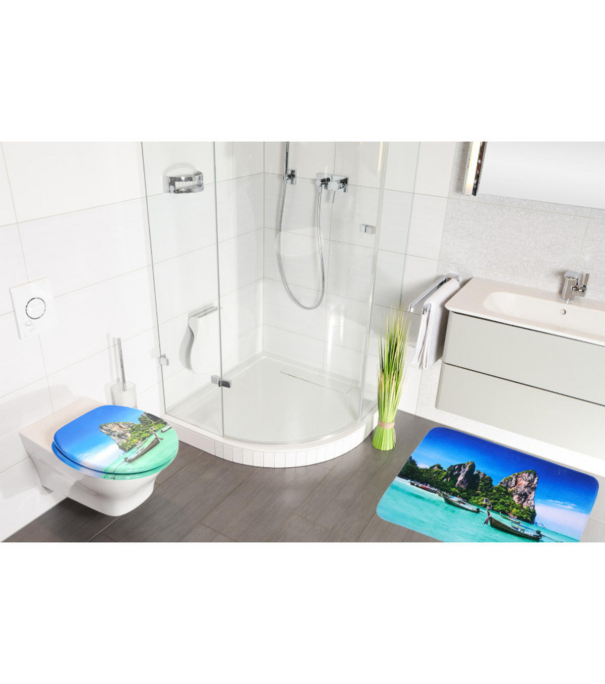 BADTEPPICH Thailand 50 x 80 cm - Blau, Textil (50/80cm) - Sanilo