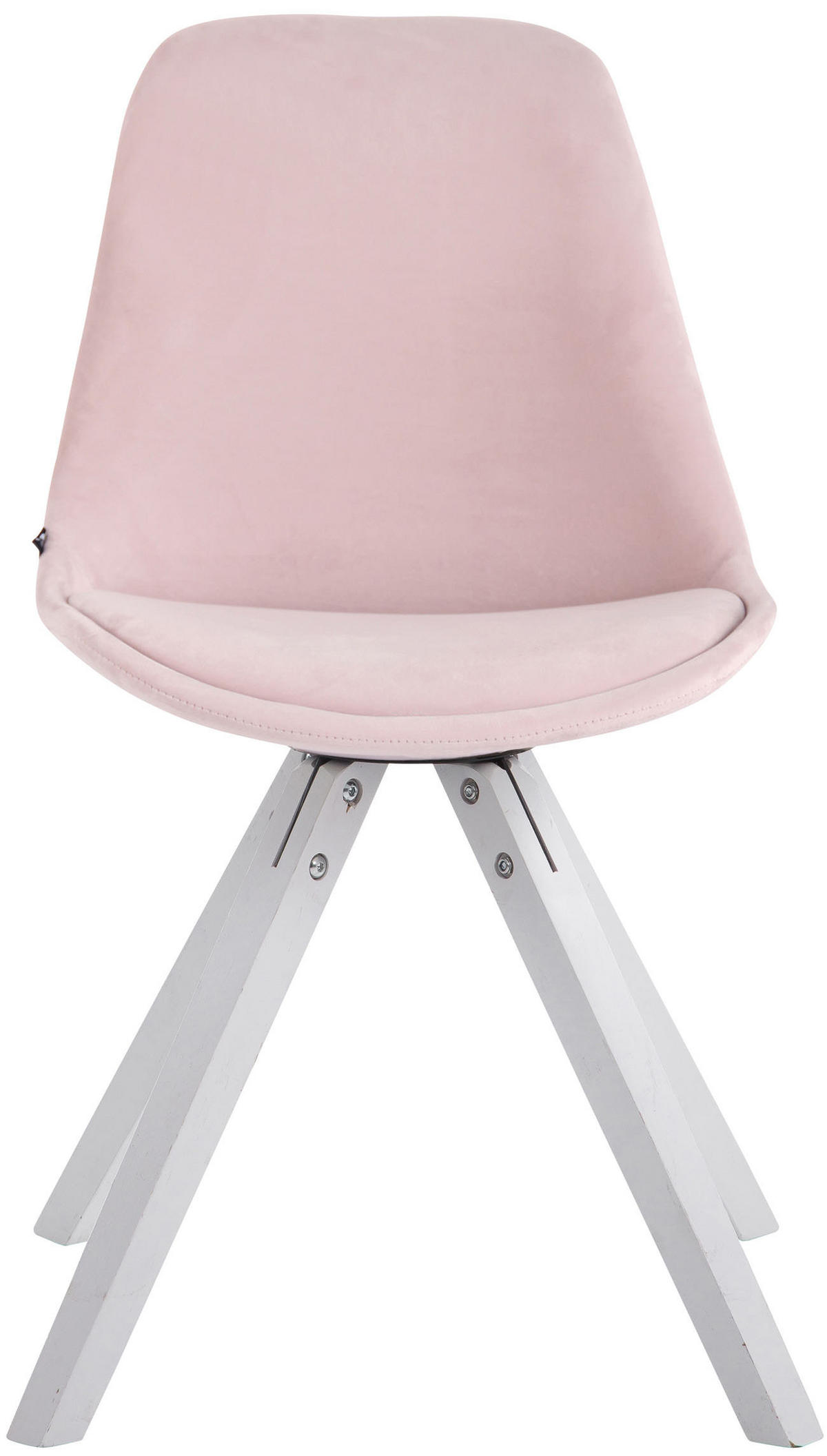 STUHL Samt pink - Pink/Weiß, Holz/Textil (48/84/56cm) - CLP