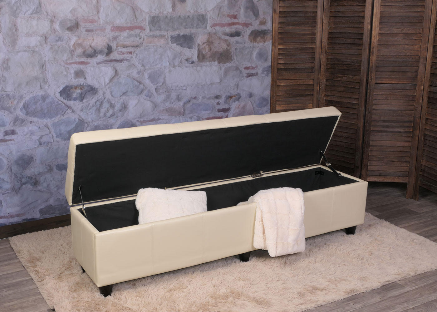 AUFBEWAHRUNGS-TRUHE XXL Cremeweiß - Weiß, Textil (180/45/45cm) - MCW