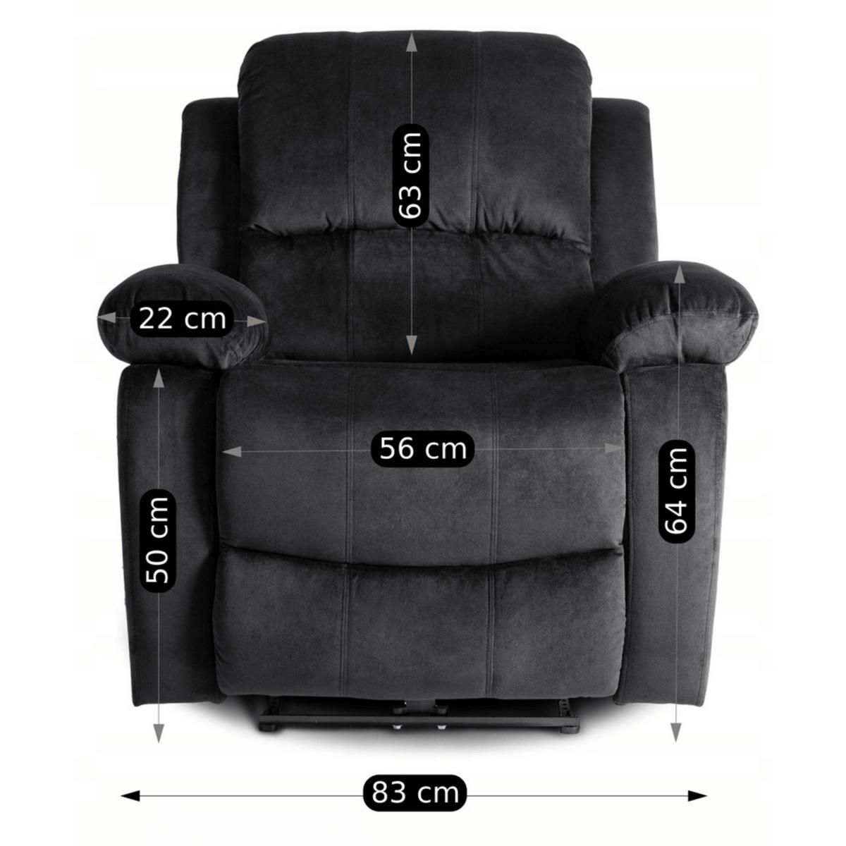 RELAXSESSEL ARON fürs Wohnzimmer Schwarz - Schwarz, Holz/Textil (53/101/88cm) - makarowski meble