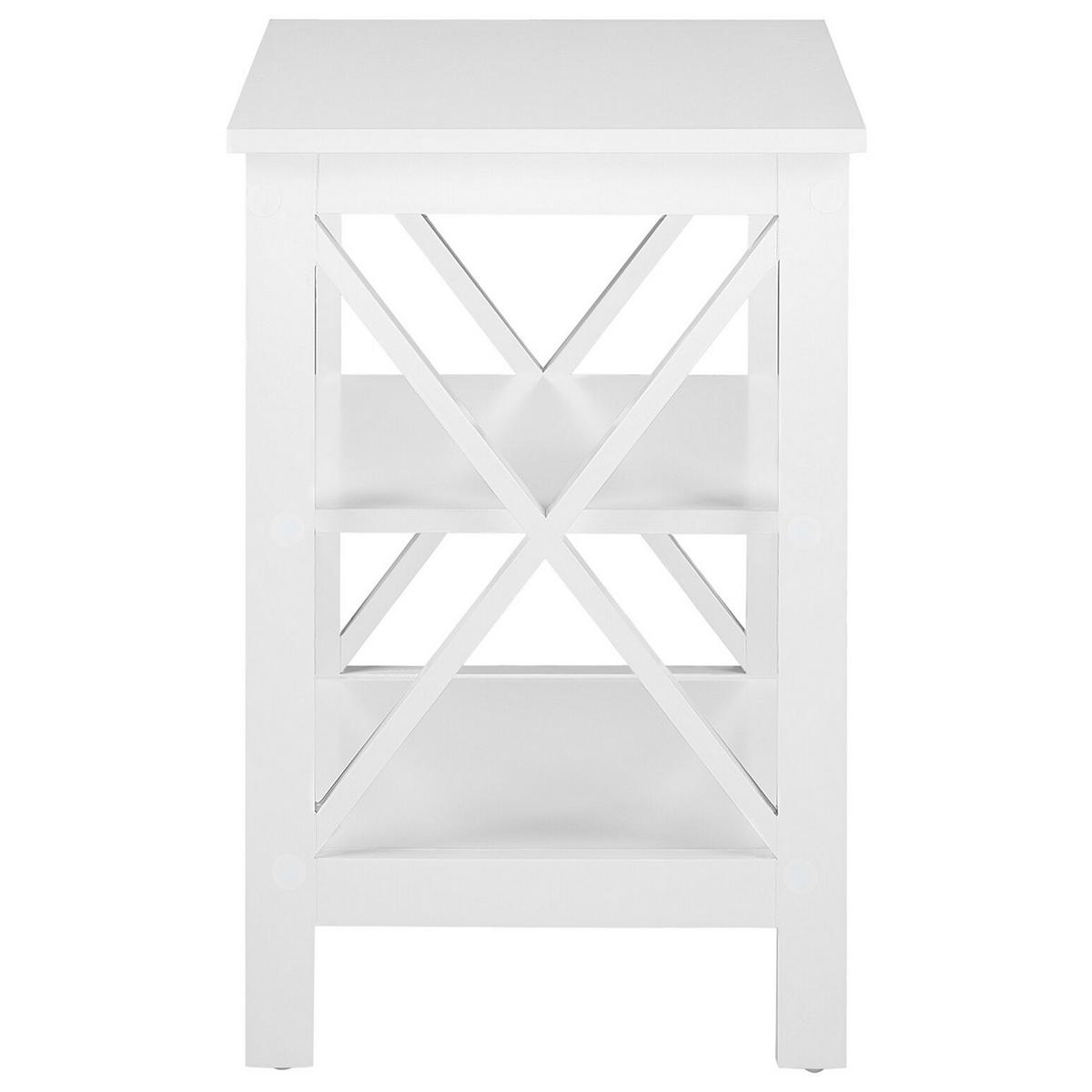 BEISTELLTISCH weiß quadratisch 40/40 cm Foster - Weiß, Holzwerkstoff (40/40/60cm) - Beliani