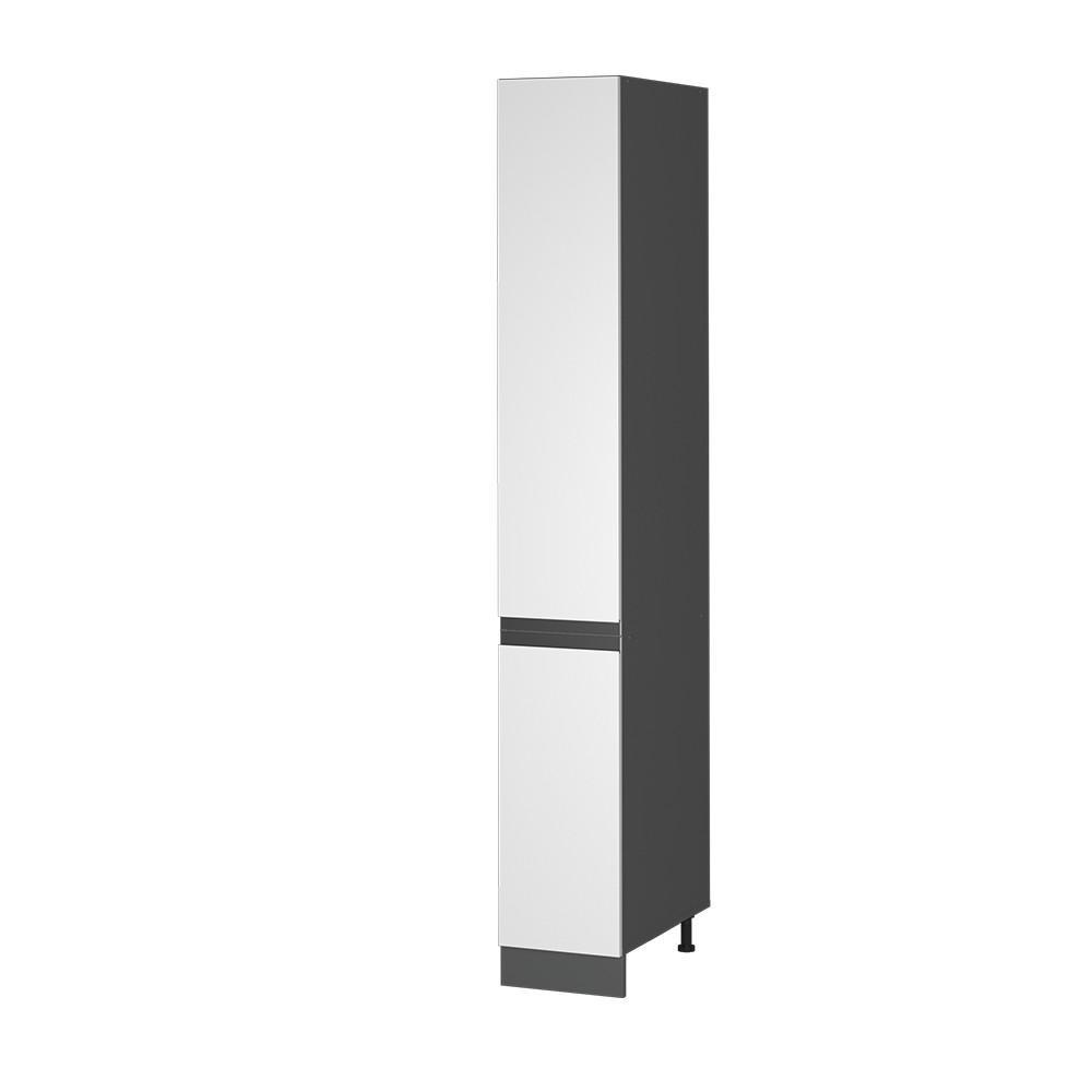 APOTHEKERSCHRANK R-Line Weiß 30 cm J-Shape - Anthrazit/Weiß, Holzwerkstoff (30/206.8/57.2cm) - Vicco