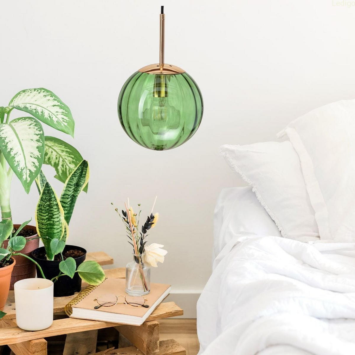 PENDELLEUCHTE Rome - Transparent/Goldfarben, Glas/Metall (20/20/110cm) - kiki design
