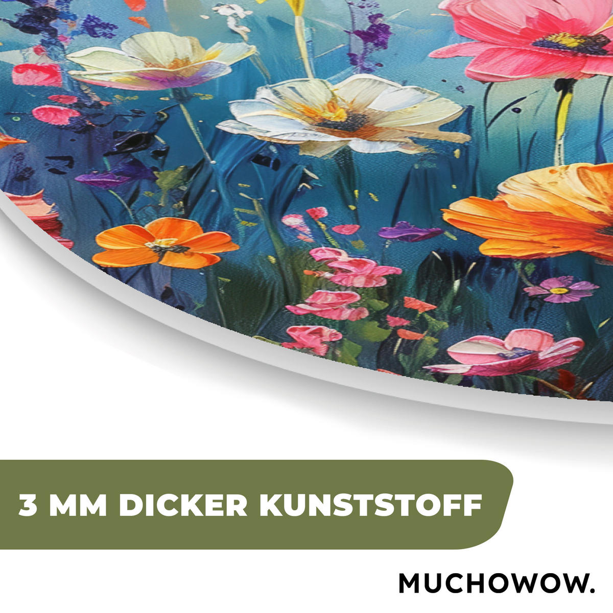 WANDBILD Blumen - Natur - Aquarell - Kunst 60x60 cm - Multicolor, Kunststoff (60/60cm) - MuchoWow