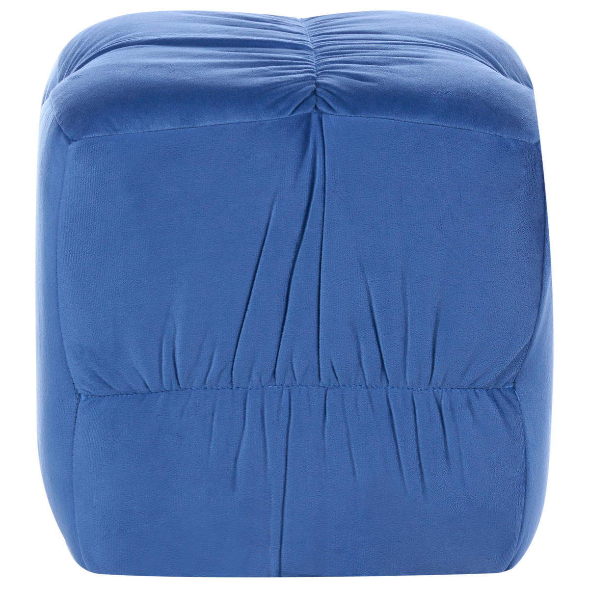 POUF Samtstoff Blau Turley - Blau, Textil (57/38/57cm) - Beliani