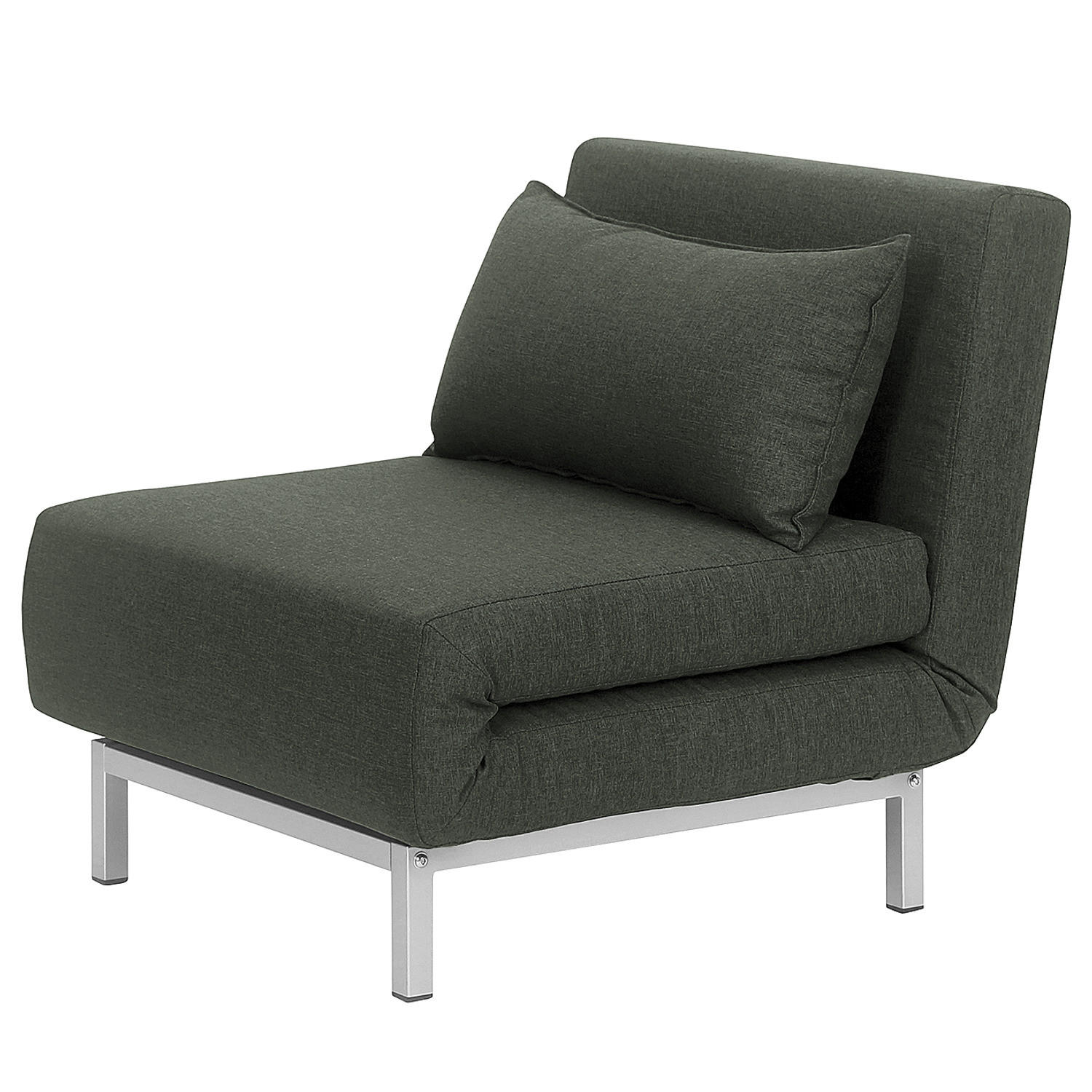 SCHLAFSESSEL - Dunkelgrau/Silberfarben, Textil/Metall (77/78/85cm) - home24