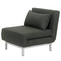 SCHLAFSESSEL - Dunkelgrau/Silberfarben, Textil/Metall (77/78/85cm) - home24