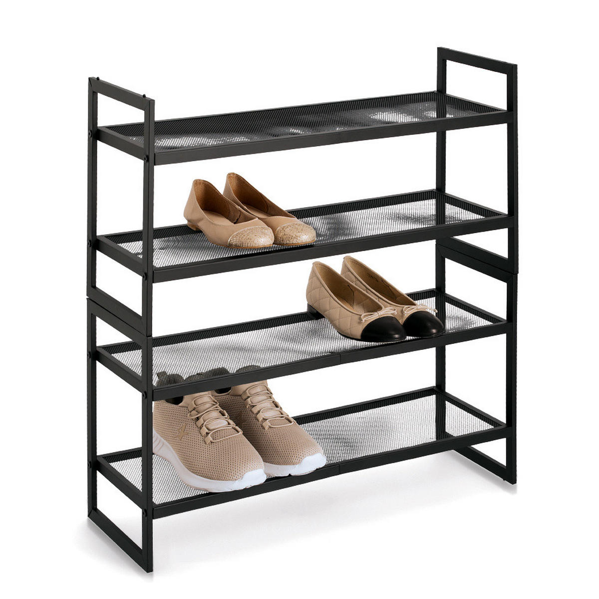 SCHUHREGAL Metall Nordic Space 70/36/24 cm - Schwarz, Metall (70/36/70cm) - ZELLER