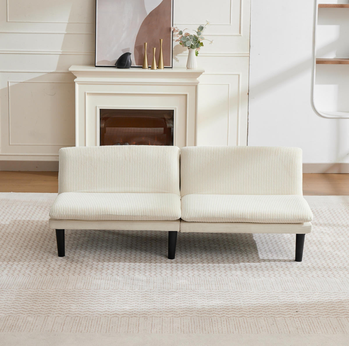 SOFA 2-Sitzer mit verstellbarer Rückenlehne Beige - Beige, Holzwerkstoff (168/67/86cm) - Meubliv