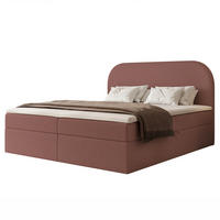 BOXBETT FUZZI 160x200 cm Ziegelrot (Stoff Lumi) - mit 2 Bettkästen, Bonellmatratze und weichem Kopfteil - Terracotta, Holzwerkstoff/Textil (160/200cm) - Ravio