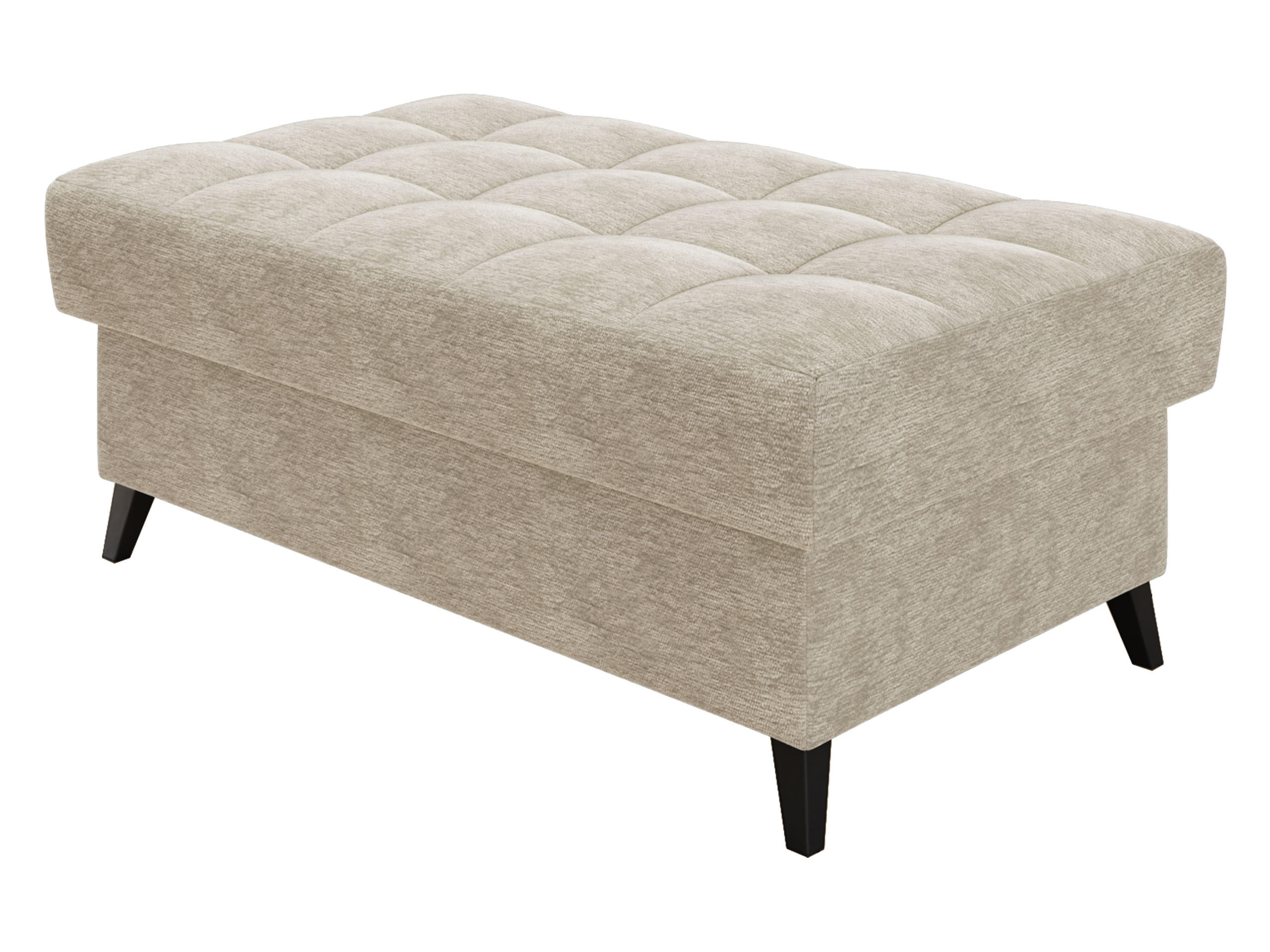 POLSTERHOCKER Nord - Champagner/Schwarz, Holz/Textil (106/44/67cm) - MIRJAN24